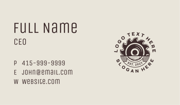 Wood Sawmill Carpentry Business Card Design Image Preview
