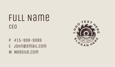 Wood Sawmill Carpentry Business Card Image Preview