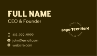 Vintage Round Style Wordmark Business Card Image Preview