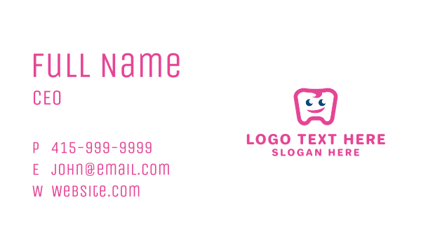 Happy Tooth Dentist  Business Card Design Image Preview