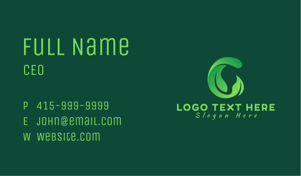 Natural Leaf Letter C Business Card Design Image Preview