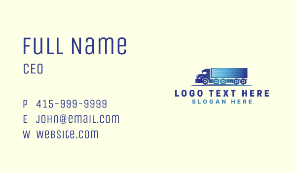 logistics Delivery Truck Business Card Design Image Preview