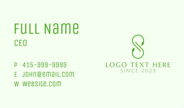 Green Vine Letter S Business Card Design Image Preview