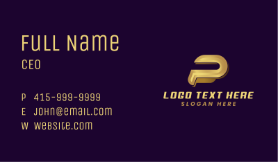 Metal Fabrication Letter P Business Card Image Preview