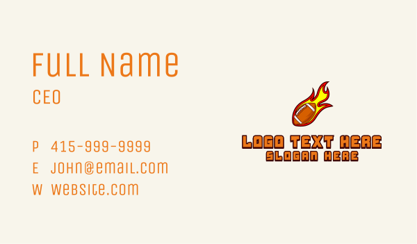 Blazing Football Business Card Design Image Preview