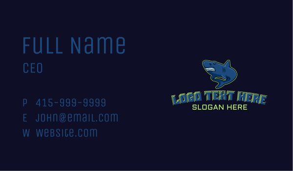 Wild Shark Gaming Business Card Design Image Preview