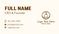 Hot Coffee Cup Ribbon Badge Business Card Design