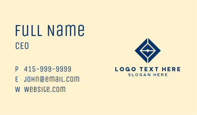 Geometric Blue Diamond Business Card Image Preview