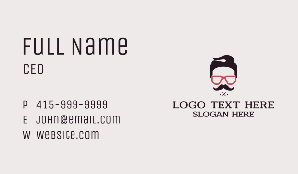Hipster Glasses Face  Business Card Design Image Preview
