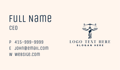 Lady Justice Law Firm Business Card Image Preview