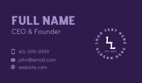 Business Round Lettermark Business Card Preview