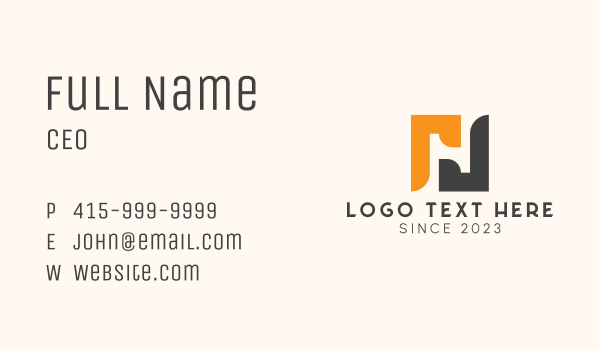 Negative Space Letter H Business Card Design Image Preview