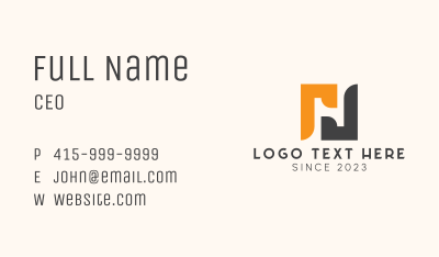 Negative Space Letter H Business Card Image Preview