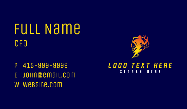 Human Lightning Voltage  Business Card Design Image Preview