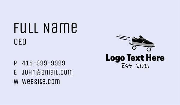 Fast Skateboard Sneakers Business Card Design Image Preview