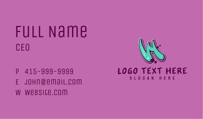 Modern Graffiti Letter W Business Card Image Preview