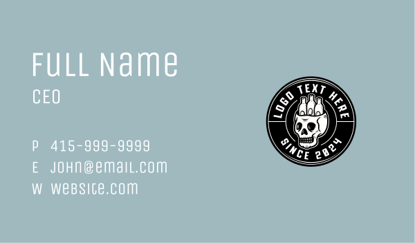 Skull Beer Pub Business Card Design Image Preview