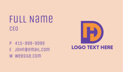 Purple DH Symbol   Business Card Image Preview