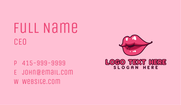 Feminine Lip Cosmetics Business Card Design Image Preview