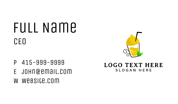 Fresh Lemon Juice Business Card Design Image Preview
