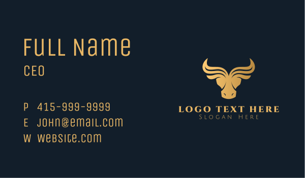 Luxurious Bull Business Business Card Design Image Preview