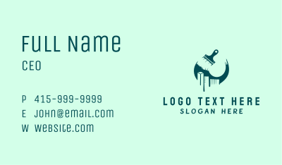 Carpenter Paint Brush Business Card Image Preview