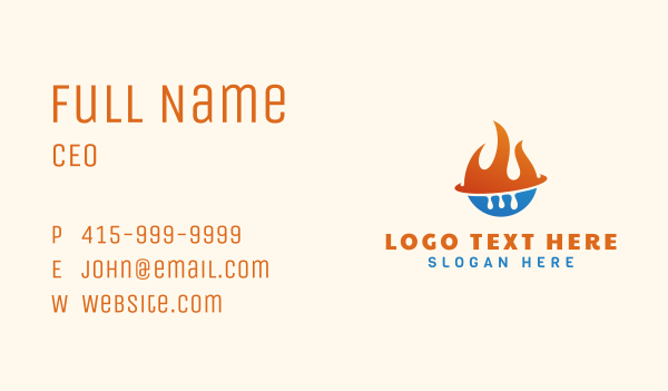 Heating & Cooling Orbit Business Card Design Image Preview