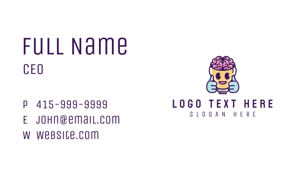 Brain Bulb Mascot Business Card Design Image Preview