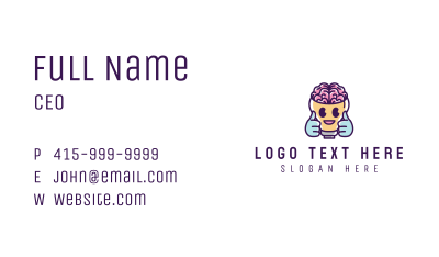 Brain Bulb Mascot Business Card Image Preview