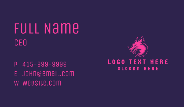 Pink Dragon Mascot Business Card Design Image Preview