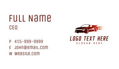 Sports Car Vehicle Business Card Image Preview