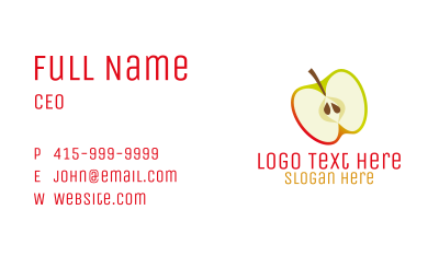 Apple Slice Business Card Image Preview