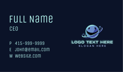 Cyber Smiley Orbit Business Card Image Preview