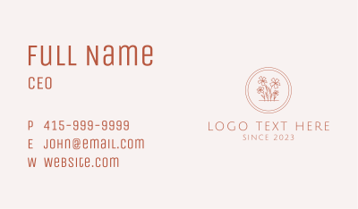 Artisan Flower Boutique  Business Card Image Preview