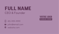Purple Classic Wordmark  Business Card Image Preview