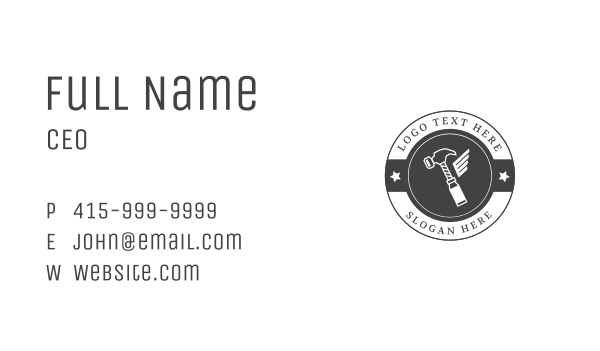 Black Hammer Wing Company Business Card Design Image Preview
