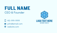 Geometric Blue Snowflake Business Card Preview