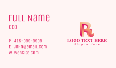 3D Generic Letter R Business Card Image Preview