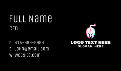 Spartan Helmet Glitch Business Card Image Preview