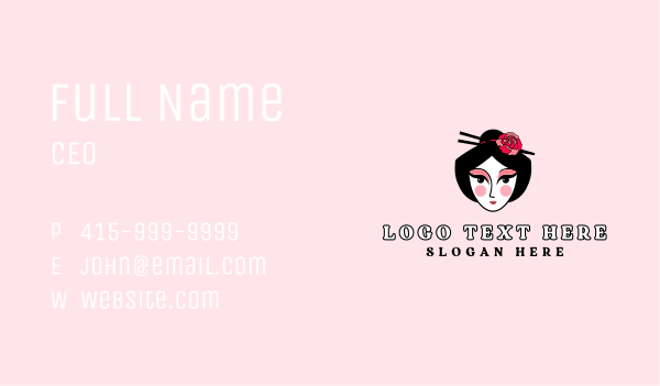 Woman Geisha Salon Business Card Design Image Preview