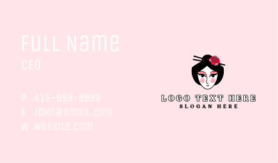 Woman Geisha Salon Business Card Image Preview