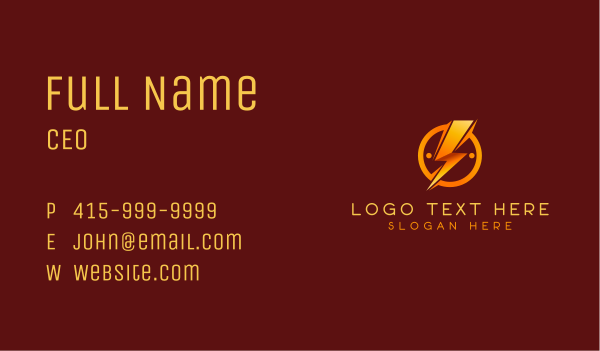 Lightning Bolt Outlet Business Card Design Image Preview