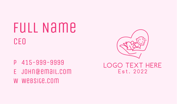 Baby Heart Pediatrician  Business Card Design Image Preview