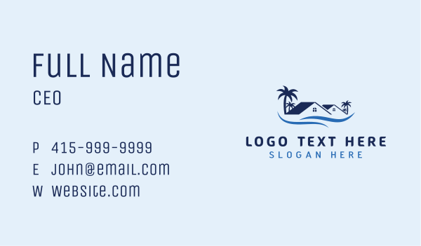 Blue Vacation House Business Card Design Image Preview