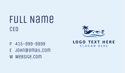 Blue Vacation House Business Card Image Preview