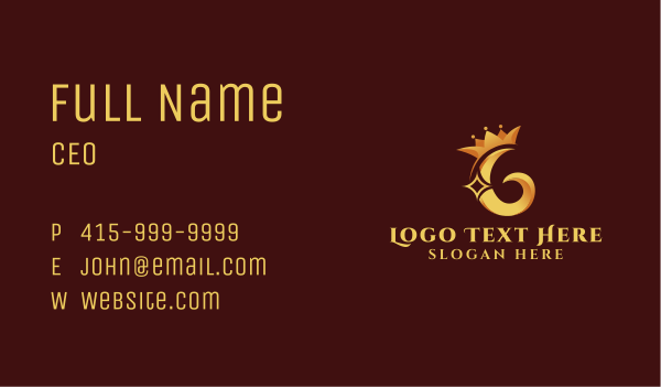 Elegant Crown Letter G Business Card Design Image Preview