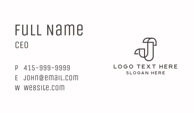 Creative Architecture Firm Letter J Business Card Image Preview