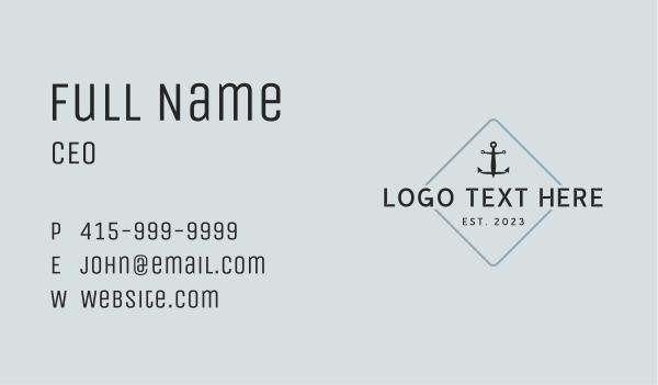 Anchor Sailor Wordmark Business Card Design Image Preview