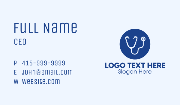 Blue Swan Medical Stethoscope Business Card Design Image Preview