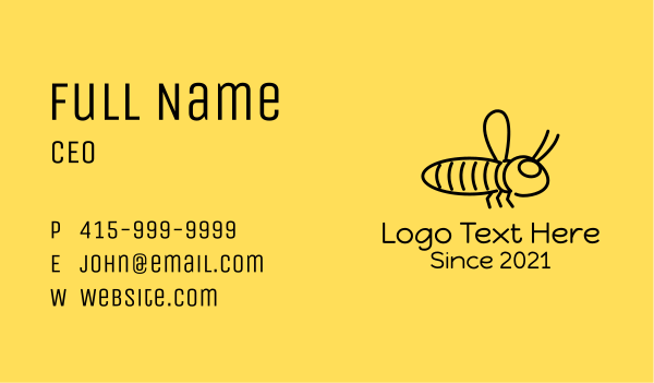 Minimalist Bee Insect  Business Card Design Image Preview